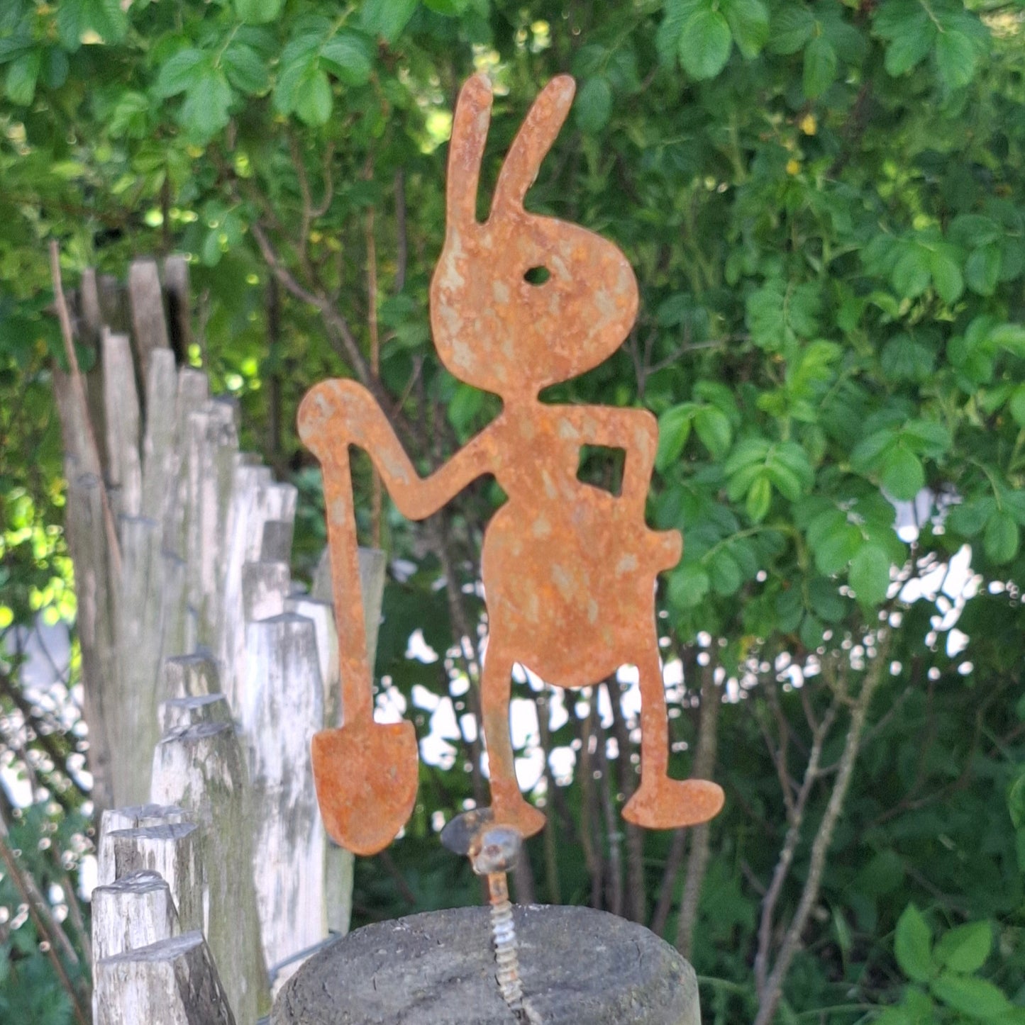 Ameise in Edelrost Optik, Gartenstecker, Gartendeko