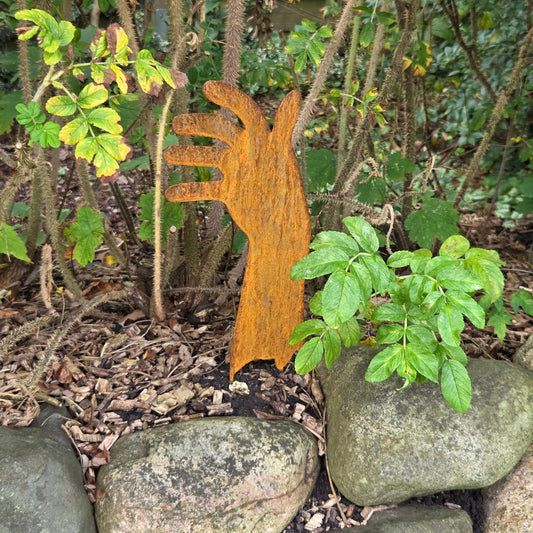 Halloween Zombie-Hand aufrecht Edelrost Gartendeko Rost Deko