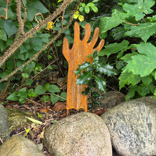 Halloween Zombie-Hand schmal Edelrost Gartendeko Rost Deko
