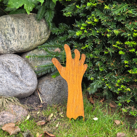 Halloween Zombie-Hand Edelrost Gartendeko Rost Deko