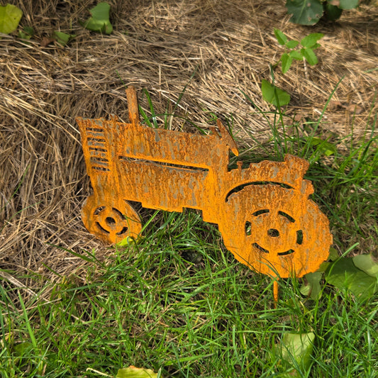 Kleiner rostiger Traktor Edelrost Gartendeko Rost Deko