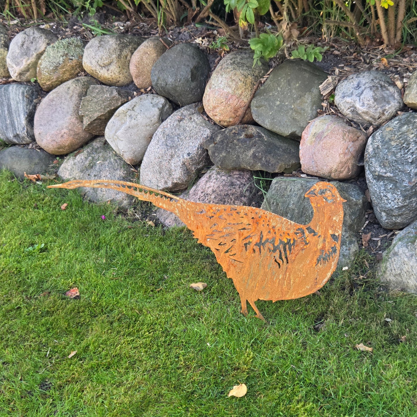 Edelrost Gartenstecker „Fasan“