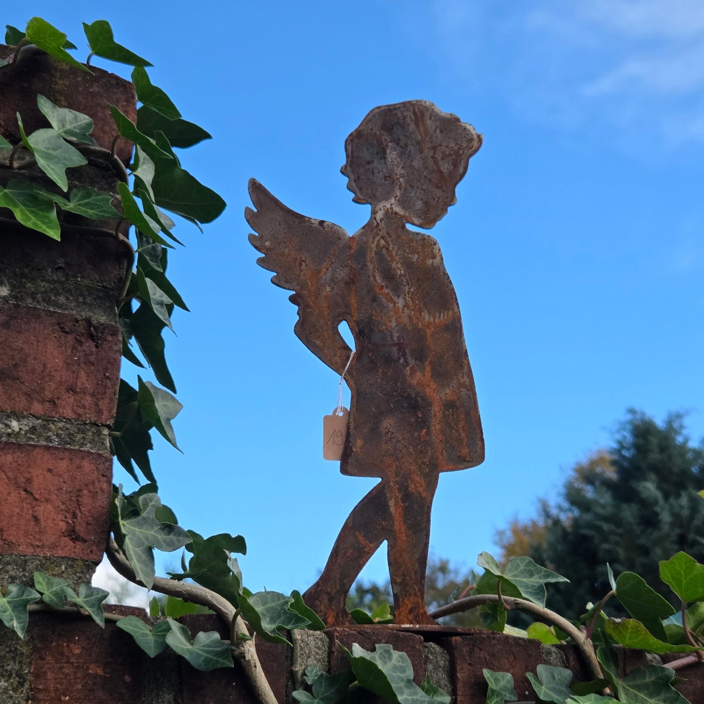 Edelrost Gartenstecker „Engel stehend“