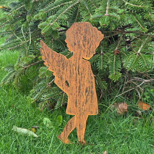 Edelrost Gartenstecker „Engel stehend“