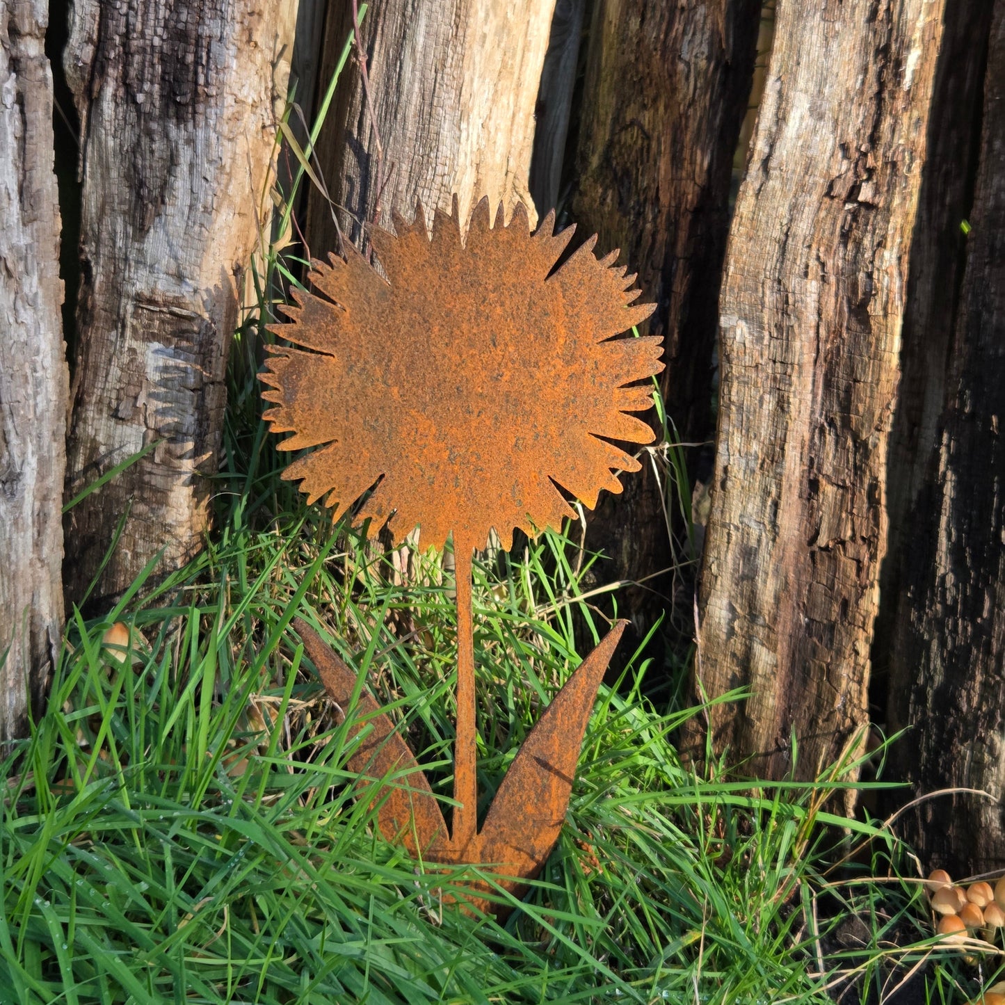 Edelrost Gartenstecker „Blume mit großer Blüte“