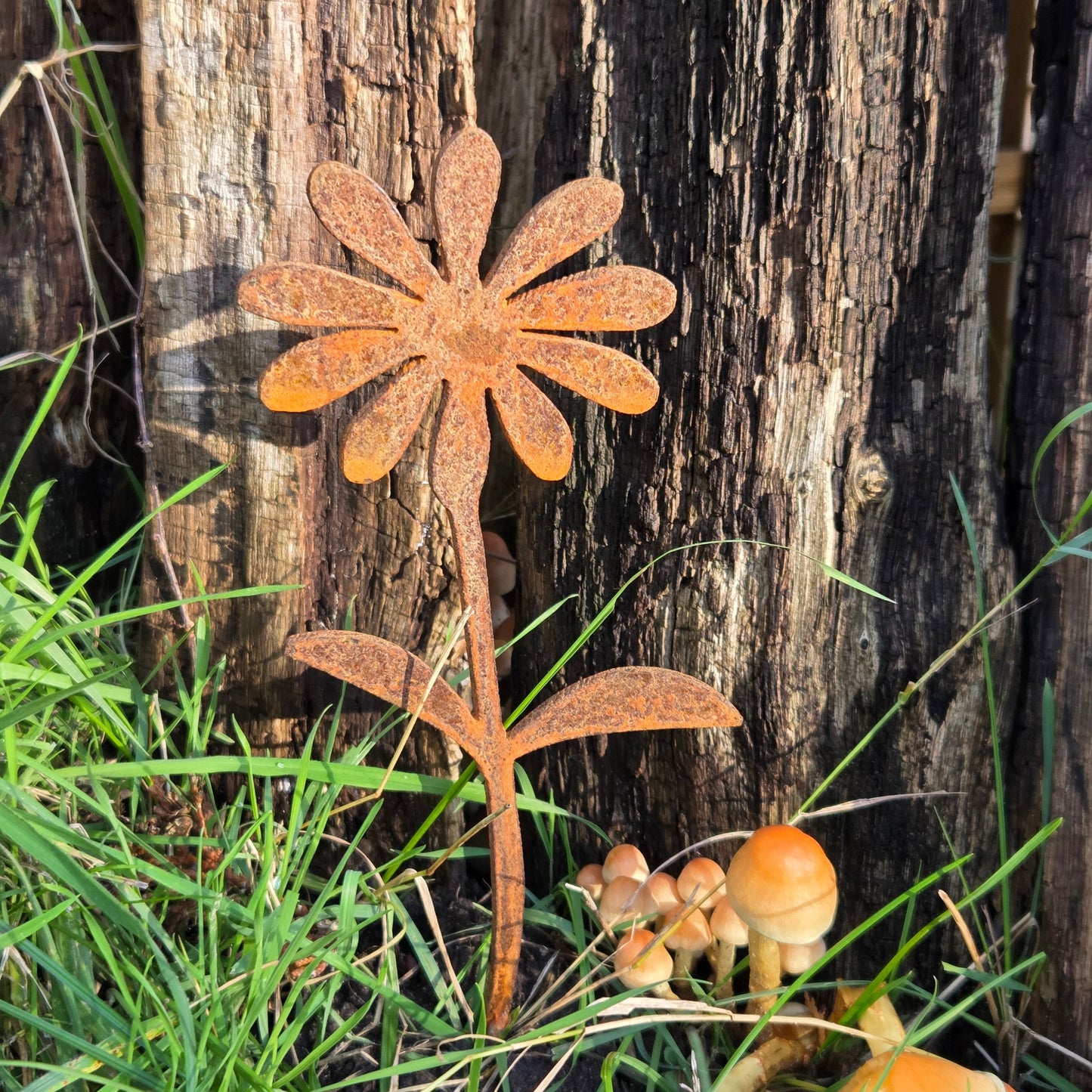 Edelrost Gartenstecker „Kleine Blume“