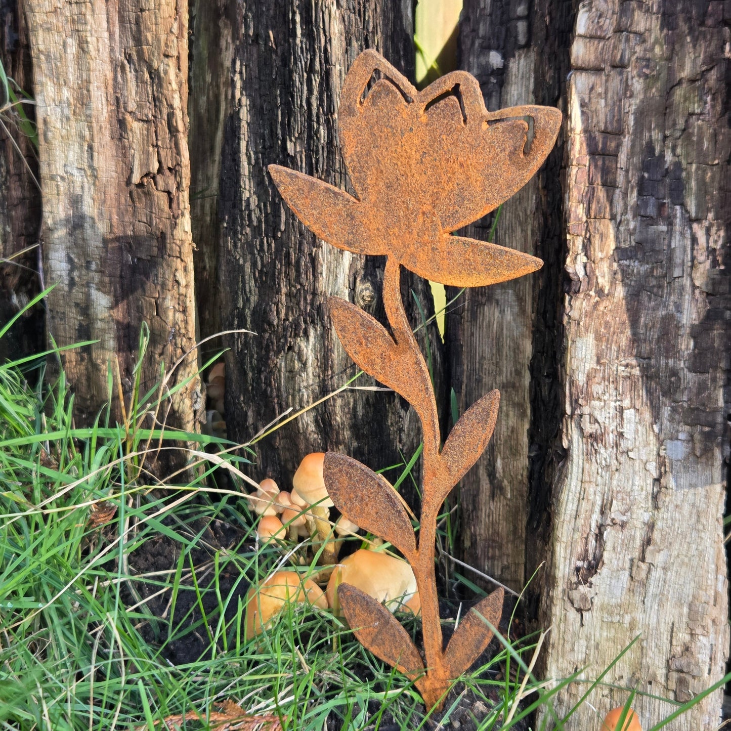 Edelrost Gartenstecker „Blume“