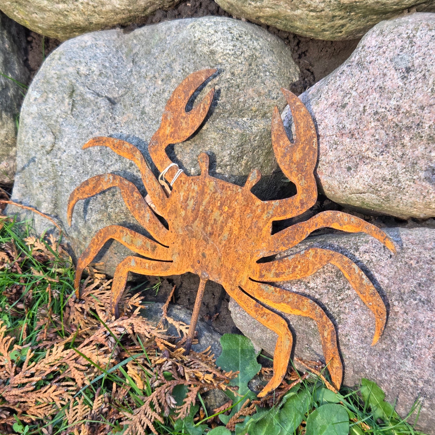 Edelrost Gartenstecker „Krabbe“