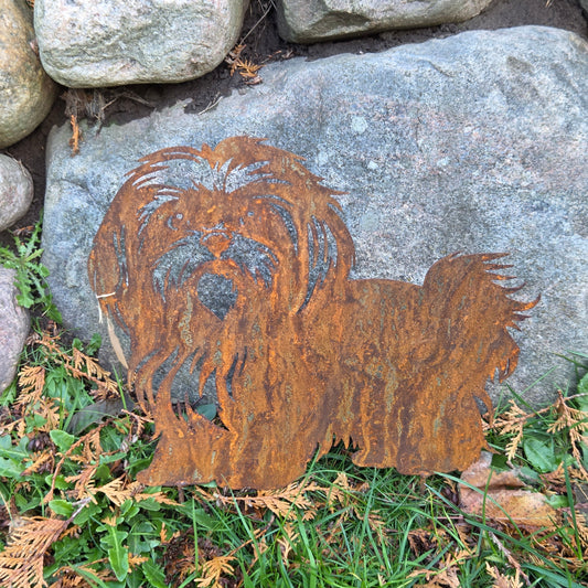 Edelrost Gartenstecker „Hund“