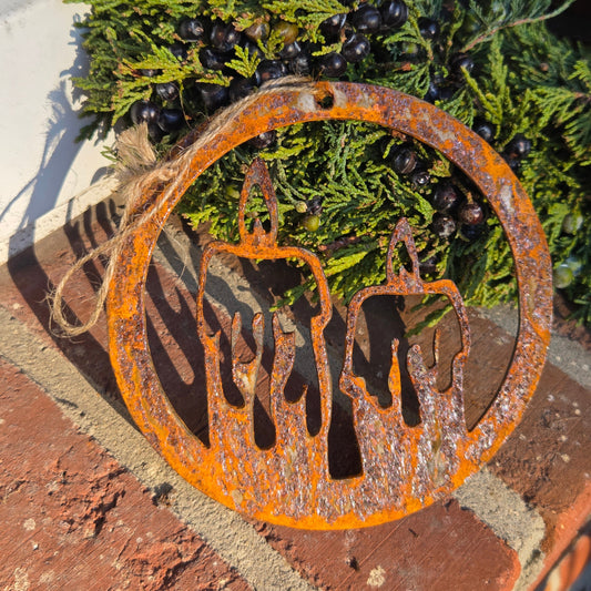 Edelrost-Anhänger Kerzen