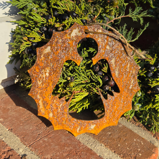 Edelrost-Anhänger Engel im Sternrahmen